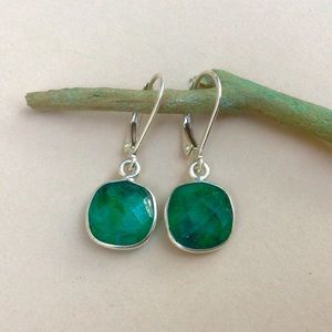 Emerald sterling silver Sundance Charm Earrings